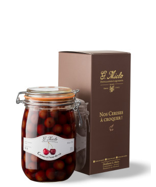 Cerises à l'eau de vie avec queue 100cl - Distillerie Miclo
